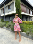 Peny Sırt Dekolteli Pembe Elbise 1506280