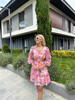 Peny Sırt Dekolteli Pembe Elbise 1506280