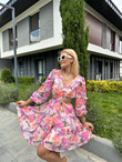 Peny Sırt Dekolteli Pembe Elbise 1506280
