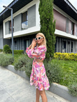 Peny Sırt Dekolteli Pembe Elbise 1506280