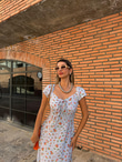 Pera Çıtır Desen Soft Açık Mavi Viskon Elbise 070621150