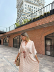Presta Bel Lastikli Etnik Desen Viskon Elbise Yavruağzı 07062115
