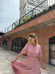 Puantiyeli Blepss Bel Lastikli Elbise Pudra 07062117