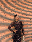 Rebeca Çıtır Desenli Tül Elbise 070621212