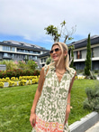 Relly Sıfır Kol Gömlek Elbise Yeşil 0707282