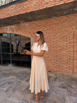 Riana Keten Elbise Taş 070621175