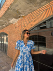 Rita Papatyalı Poplin Elbise Mavi 070621142