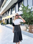 Silena Deri Garnili Siyah Elbise 1707466