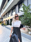 Silena Deri Garnili Siyah Elbise 1707466