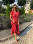 Sırt Bağcıklı Çiçekli Elbise