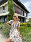 Sofia Şal Desen Poplin Desen Beyaz 1304131