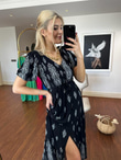 Sofia Şal Desen Poplin Desen Siyah 1304131