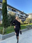 Tilio Tek Omuz Kemerli Elbise Siyah 1707563
