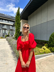 Valentina Prenses Kol Şifon Elbise Kırmızı 0707300