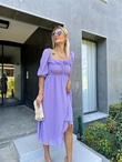Valentina Prenses Kol Şifon Elbise Lila 0707300