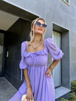 Valentina Prenses Kol Şifon Elbise Lila 0707300
