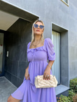 Valentina Prenses Kol Şifon Elbise Lila 0707300