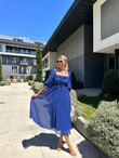 Valentina Prenses Kol Şifon Elbise Mavi 0707300