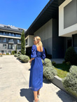 Valentina Prenses Kol Şifon Elbise Mavi 0707300