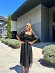 Valentina Prenses Kol Şifon Elbise Siyah 0707300