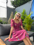 Vanessa Çiçekli Pembe Elbise