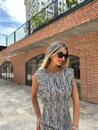 Vatkalı Desenli Mini Elbise 07062112