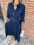 Yenne Uzun Kollu Jean Elbise 07062159