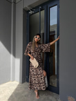 Zenya Leopar Desen Viskon Elbise1707308
