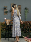 Zenya Mavi Ebruli Desen  Elbise1707308
