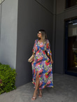 Zenya Renkli Palm Desen Viskon Elbise1707308