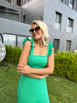 Zeyna Yeşil Poplin Elbise