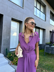Zra Model Kemerli Gömlek Elbise Lila 1506278