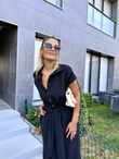 Zra Model Kemerli Gömlek Elbise Siyah 1506278