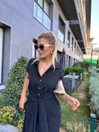 Zra Model Kemerli Gömlek Elbise Siyah 1506278