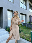 Zra Model Kemerli Gömlek Elbise Vizon 1506278