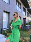 Zra Model Kemerli Gömlek Elbise Yeşil  1506278