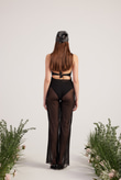 Shirred Pareo Pants Black