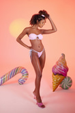 Özel Yapım Parlak Kumaşlı Premium Mia Bikini Altı Pembe