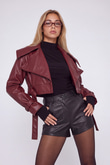 Neeko Leather Jacket Claret Red