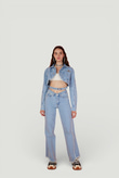 Yüksek Bel Çizgi Detaylı Biana Jean Pantolon Mavi