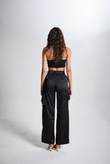 Crop Model Balenli Saten Maddy Büstiyer Siyah