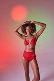 Delphi High Waist Briefs Red