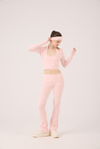  Ellen Flare Leggings with Waistband, Pink