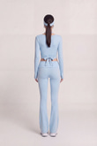 Bağlamalı Crop Kesim Ellen Bolero Mavi