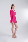 Oversize Düğme Kapamalı Comfy Oversize Gömlek Pembe
