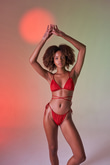 Üçgen Bağcıklı Ayarlanabilir Delphi Bikini Üstü Kırmızı