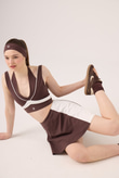 High Waist Stella Short Skirt Coffee