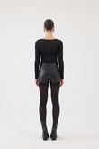 Boat Neck Ultra Soft Nikki Cashmere Blouse Black