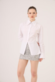 Paula Shirt, White, Fitted Waist