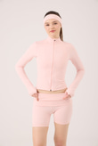 Fabiola Jacket with Finger Detail and Zipper, Pink